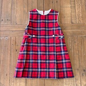 Bella bliss side button plaid jumper dress